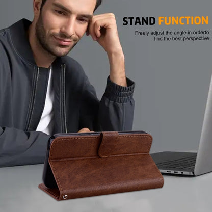 For Google Pixel 9 Pro Skin Feeling Oil Leather Texture PU + TPU Phone Case(Brown) by buy2fix