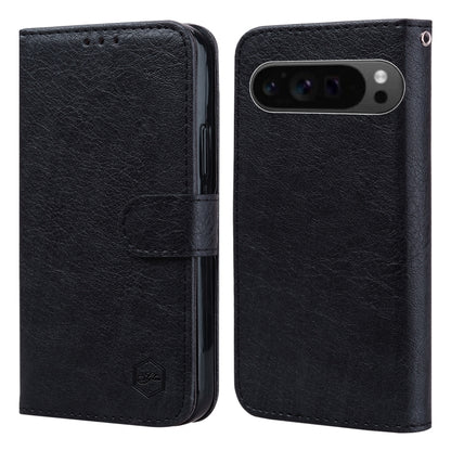 For Google Pixel 9 Pro XL Skin Feeling Oil Leather Texture PU + TPU Phone Case(Black) by buy2fix