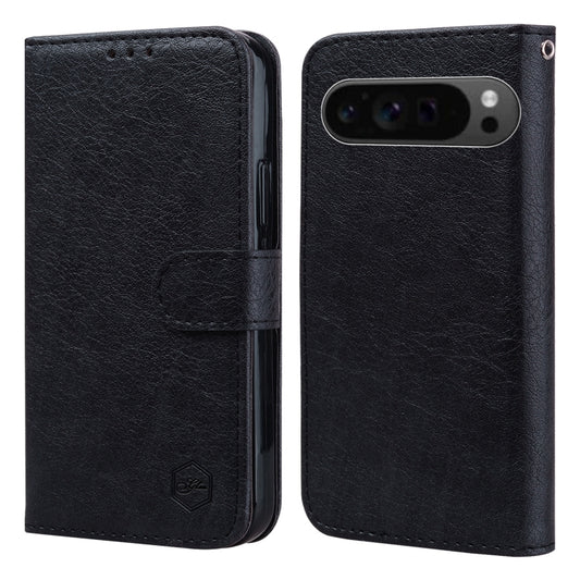For Google Pixel 9 Pro XL Skin Feeling Oil Leather Texture PU + TPU Phone Case(Black) by buy2fix