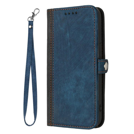 For iPhone 17 Air Side Buckle Double Fold Hand Strap Leather Phone Case(Royal) - iPhone 17 Air Cases by buy2fix | Online Shopping UK | buy2fix