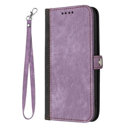 For Motorola Edge 5G 2024 Side Buckle Double Fold Hand Strap Leather Phone Case(Purple) by buy2fix