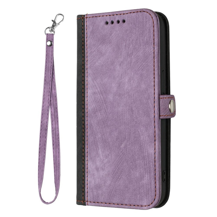 For Motorola Moto G Stylus 5G 2024 Side Buckle Double Fold Hand Strap Leather Phone Case(Purple) by buy2fix