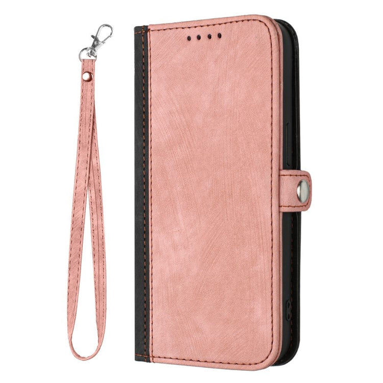 For Motorola Moto G Stylus 5G 2024 Side Buckle Double Fold Hand Strap Leather Phone Case(Pink) by buy2fix