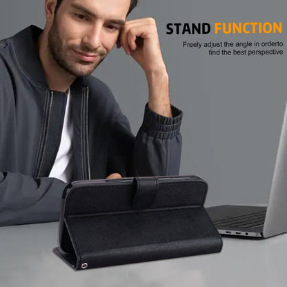 For iPhone 16 Pro Skin Feeling Oil Leather Texture PU + TPU Phone Case(Black) by buy2fix