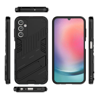For Samsung Galaxy A25 5G Punk Armor 2 in 1 PC + TPU Shockproof Phone Case with Invisible Holder(Black) by buy2fix