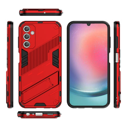 For Samsung Galaxy A25 5G Punk Armor 2 in 1 PC + TPU Shockproof Phone Case with Invisible Holder(Red) by buy2fix