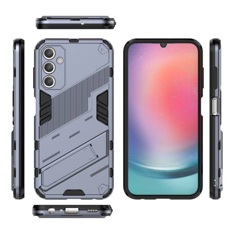 For Samsung Galaxy A25 5G Punk Armor 2 in 1 PC + TPU Shockproof Phone Case with Invisible Holder(Grey) by buy2fix