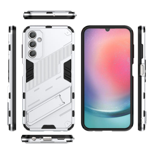 For Samsung Galaxy A25 5G Punk Armor 2 in 1 PC + TPU Shockproof Phone Case with Invisible Holder(White) by buy2fix