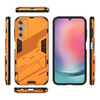 For Samsung Galaxy A25 5G Punk Armor 2 in 1 PC + TPU Shockproof Phone Case with Invisible Holder(Orange) by buy2fix