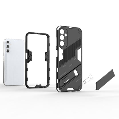 For Samsung Galaxy A25 5G Punk Armor 2 in 1 PC + TPU Shockproof Phone Case with Invisible Holder(Orange) by buy2fix