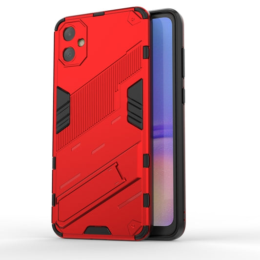 For Samsung Galaxy A05 4G Punk Armor 2 in 1 PC + TPU Shockproof Phone Case with Invisible Holder(Red) by buy2fix