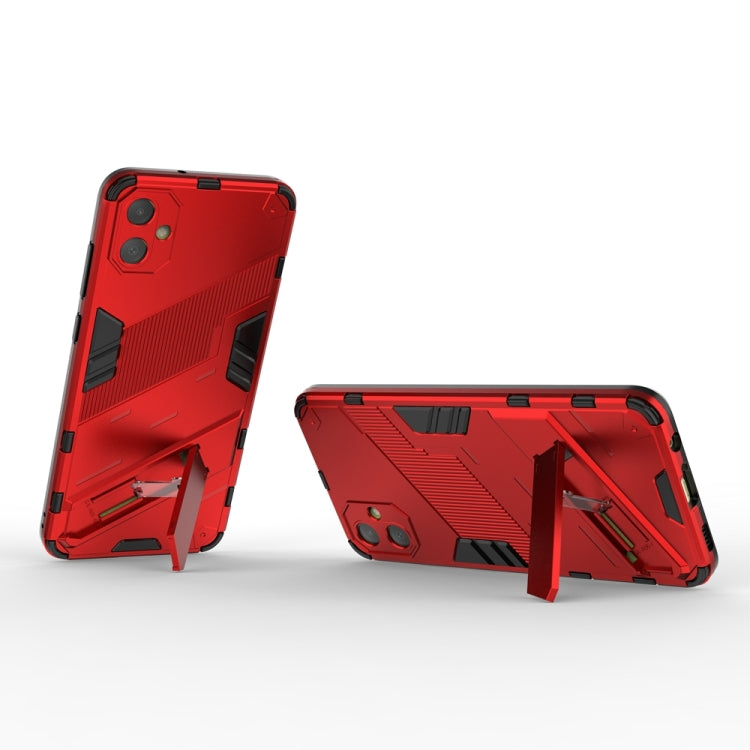 For Samsung Galaxy A05 4G Punk Armor 2 in 1 PC + TPU Shockproof Phone Case with Invisible Holder(Red) by buy2fix