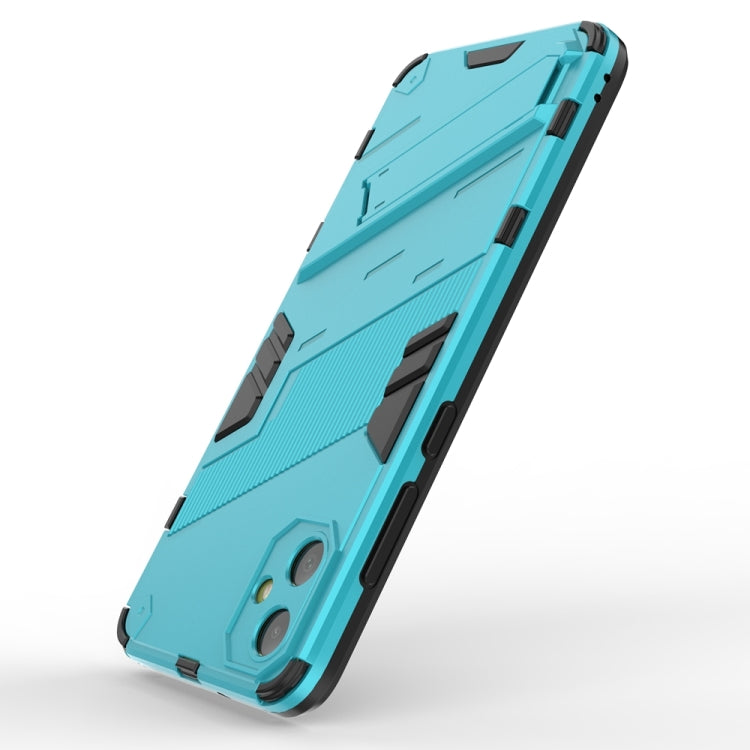 For Samsung Galaxy A05 4G Punk Armor 2 in 1 PC + TPU Shockproof Phone Case with Invisible Holder(Blue) by buy2fix