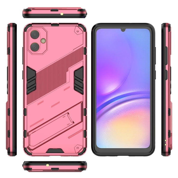 For Samsung Galaxy A05 4G Punk Armor 2 in 1 PC + TPU Shockproof Phone Case with Invisible Holder(Light Red) by buy2fix