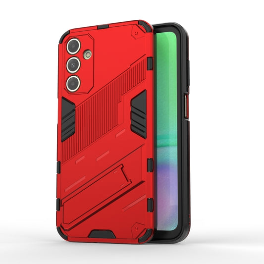 For Samsung Galaxy A15 Punk Armor 2 in 1 PC + TPU Shockproof Phone Case with Invisible Holder(Red) by buy2fix