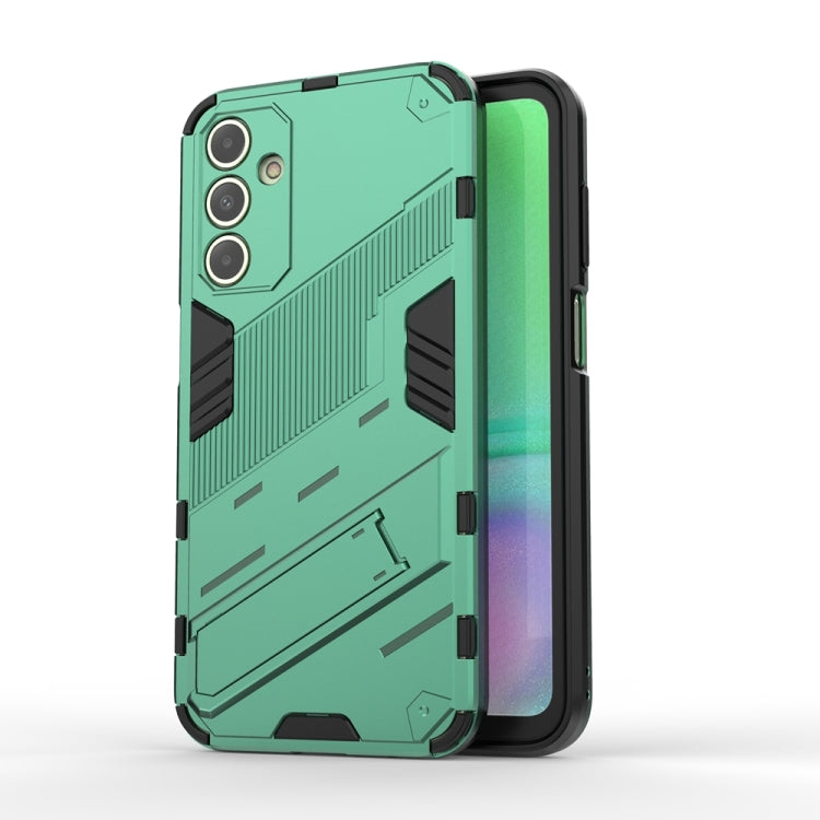 For Samsung Galaxy A15 Punk Armor 2 in 1 PC + TPU Shockproof Phone Case with Invisible Holder(Green) by buy2fix