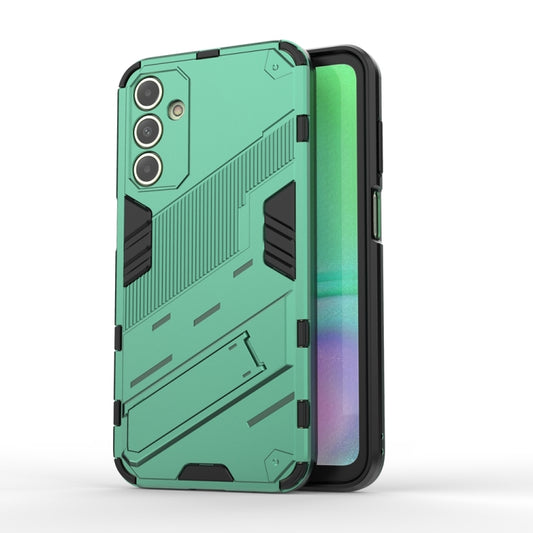For Samsung Galaxy A15 Punk Armor 2 in 1 PC + TPU Shockproof Phone Case with Invisible Holder(Green) by buy2fix