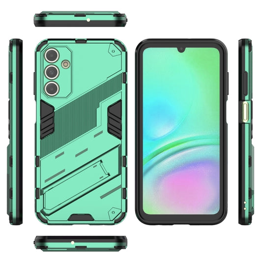 For Samsung Galaxy A15 Punk Armor 2 in 1 PC + TPU Shockproof Phone Case with Invisible Holder(Green) by buy2fix