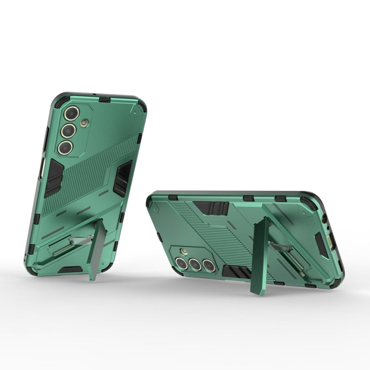 For Samsung Galaxy A15 Punk Armor 2 in 1 PC + TPU Shockproof Phone Case with Invisible Holder(Green) by buy2fix