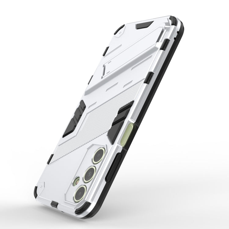 For Samsung Galaxy A15 Punk Armor 2 in 1 PC + TPU Shockproof Phone Case with Invisible Holder(White) by buy2fix