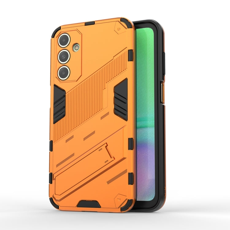 For Samsung Galaxy A15 Punk Armor 2 in 1 PC + TPU Shockproof Phone Case with Invisible Holder(Orange) by buy2fix