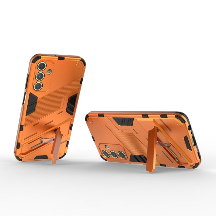 For Samsung Galaxy A15 Punk Armor 2 in 1 PC + TPU Shockproof Phone Case with Invisible Holder(Orange) by buy2fix