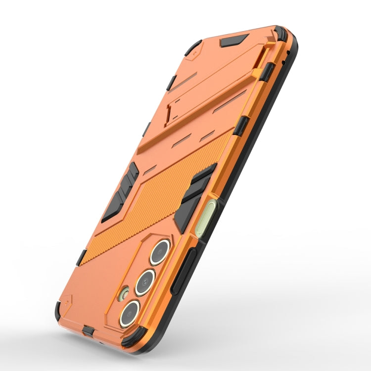 For Samsung Galaxy A15 Punk Armor 2 in 1 PC + TPU Shockproof Phone Case with Invisible Holder(Orange) by buy2fix