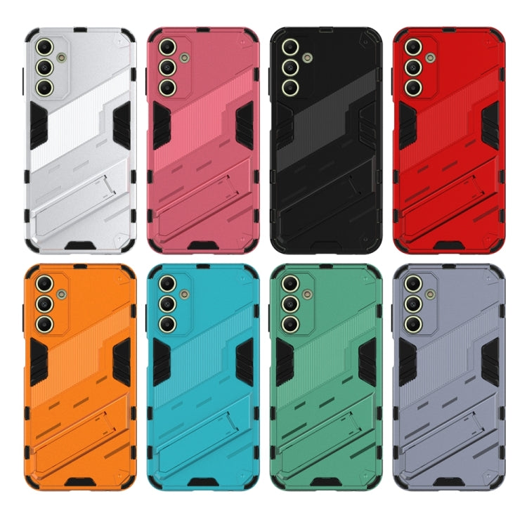 For Samsung Galaxy A15 Punk Armor 2 in 1 PC + TPU Shockproof Phone Case with Invisible Holder(Orange) by buy2fix