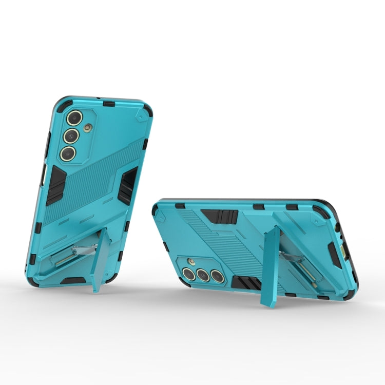 For Samsung Galaxy A15 Punk Armor 2 in 1 PC + TPU Shockproof Phone Case with Invisible Holder(Blue) by buy2fix