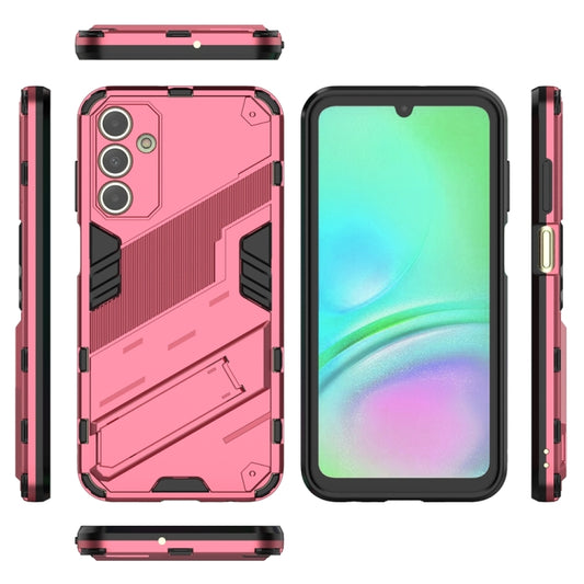 For Samsung Galaxy A15 Punk Armor 2 in 1 PC + TPU Shockproof Phone Case with Invisible Holder(Light Red) by buy2fix