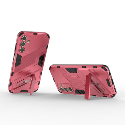 For Samsung Galaxy A15 Punk Armor 2 in 1 PC + TPU Shockproof Phone Case with Invisible Holder(Light Red) by buy2fix