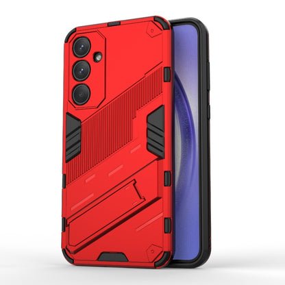 For Samsung Galaxy A35 5G Punk Armor 2 in 1 PC + TPU Shockproof Phone Case with Invisible Holder(Red) by buy2fix
