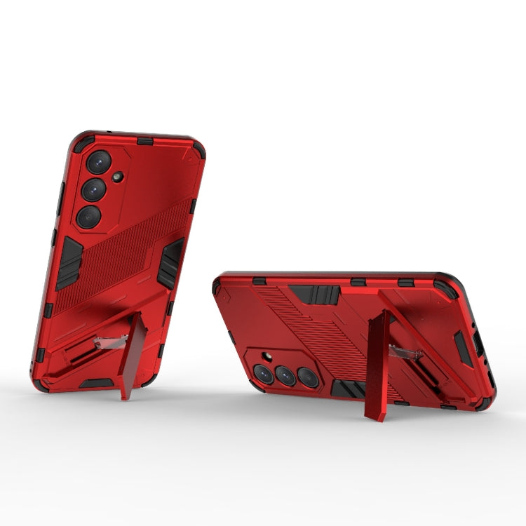 For Samsung Galaxy A35 5G Punk Armor 2 in 1 PC + TPU Shockproof Phone Case with Invisible Holder(Red) by buy2fix