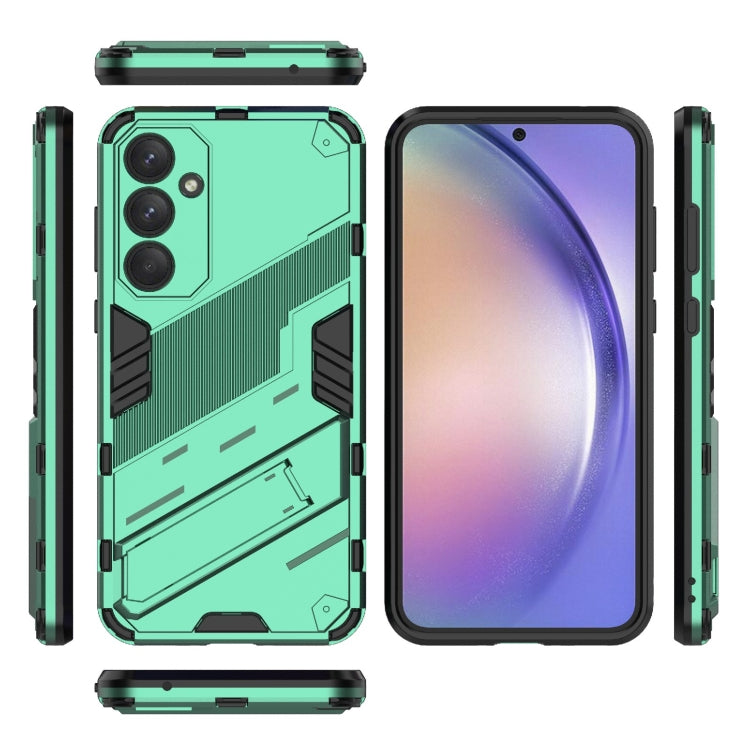 For Samsung Galaxy A35 5G Punk Armor 2 in 1 PC + TPU Shockproof Phone Case with Invisible Holder(Green) by buy2fix