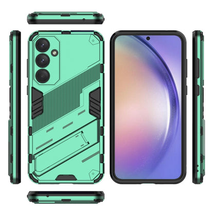 For Samsung Galaxy A35 5G Punk Armor 2 in 1 PC + TPU Shockproof Phone Case with Invisible Holder(Green) by buy2fix
