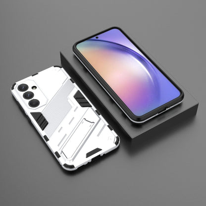 For Samsung Galaxy A35 5G Punk Armor 2 in 1 PC + TPU Shockproof Phone Case with Invisible Holder(White) by buy2fix