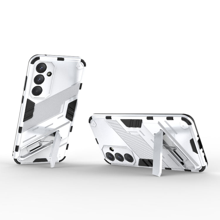 For Samsung Galaxy A35 5G Punk Armor 2 in 1 PC + TPU Shockproof Phone Case with Invisible Holder(White) by buy2fix