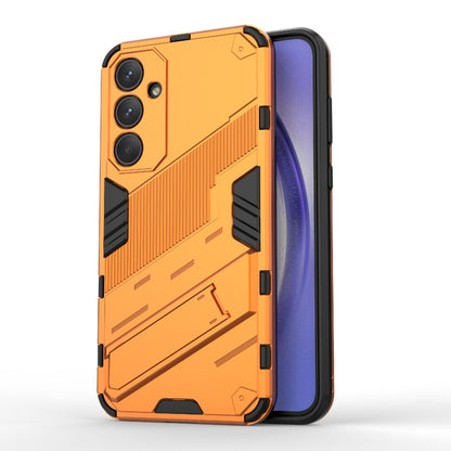 For Samsung Galaxy A35 5G Punk Armor 2 in 1 PC + TPU Shockproof Phone Case with Invisible Holder(Orange) by buy2fix