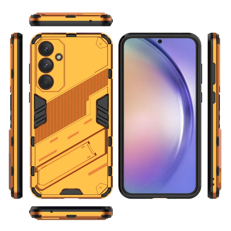 For Samsung Galaxy A35 5G Punk Armor 2 in 1 PC + TPU Shockproof Phone Case with Invisible Holder(Orange) by buy2fix