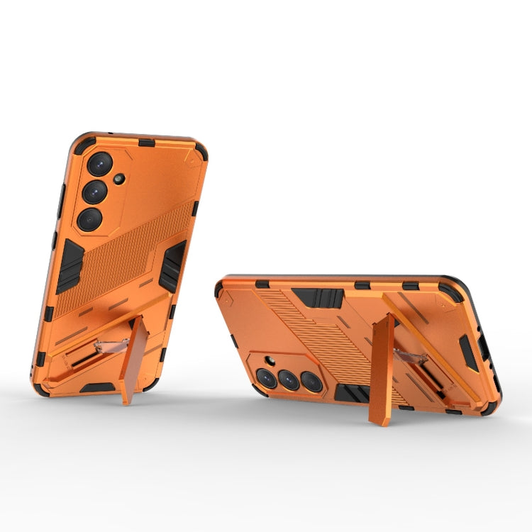 For Samsung Galaxy A35 5G Punk Armor 2 in 1 PC + TPU Shockproof Phone Case with Invisible Holder(Orange) by buy2fix
