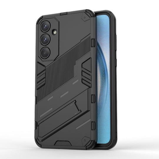For Samsung Galaxy A55 5G Punk Armor 2 in 1 PC + TPU Shockproof Phone Case with Invisible Holder(Black)