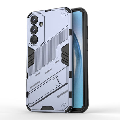 For Samsung Galaxy A55 5G Punk Armor 2 in 1 PC + TPU Shockproof Phone Case with Invisible Holder(Grey) by buy2fix