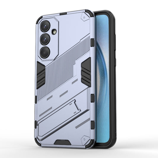 For Samsung Galaxy A55 5G Punk Armor 2 in 1 PC + TPU Shockproof Phone Case with Invisible Holder(Grey) by buy2fix