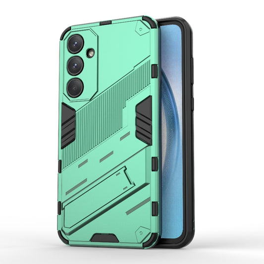 For Samsung Galaxy A55 5G Punk Armor 2 in 1 PC + TPU Shockproof Phone Case with Invisible Holder(Green) by buy2fix