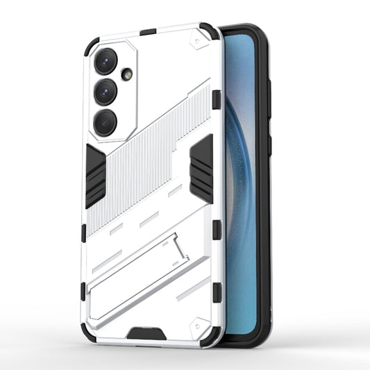 For Samsung Galaxy A55 5G Punk Armor 2 in 1 PC + TPU Shockproof Phone Case with Invisible Holder(White) by buy2fix