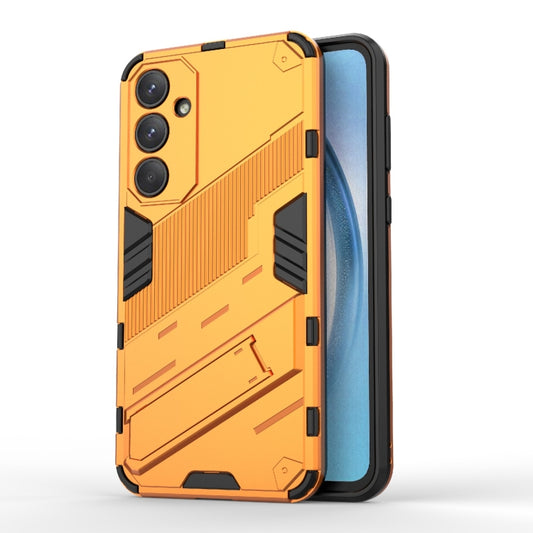 For Samsung Galaxy A55 5G Punk Armor 2 in 1 PC + TPU Shockproof Phone Case with Invisible Holder(Orange) by buy2fix