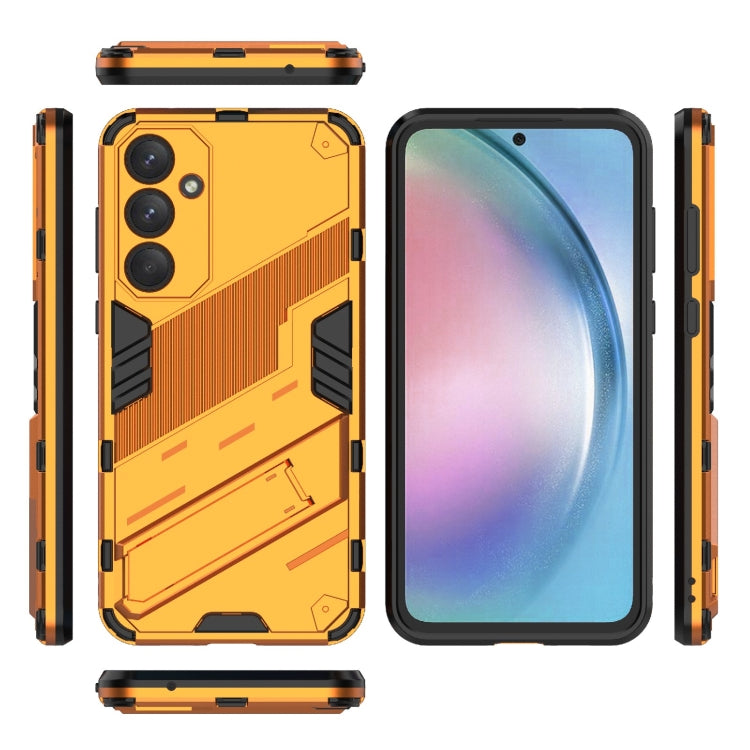 For Samsung Galaxy A55 5G Punk Armor 2 in 1 PC + TPU Shockproof Phone Case with Invisible Holder(Orange) by buy2fix