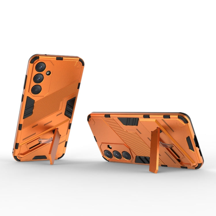 For Samsung Galaxy A55 5G Punk Armor 2 in 1 PC + TPU Shockproof Phone Case with Invisible Holder(Orange) by buy2fix