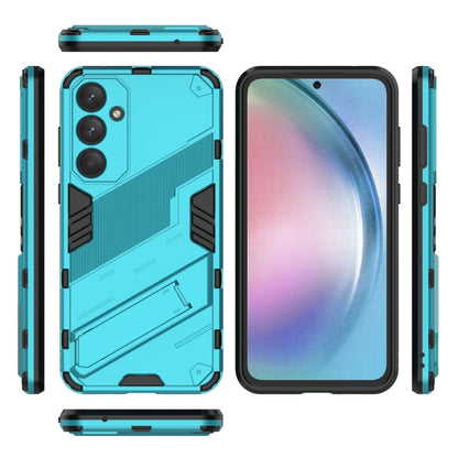 For Samsung Galaxy A55 5G Punk Armor 2 in 1 PC + TPU Shockproof Phone Case with Invisible Holder(Blue) by buy2fix