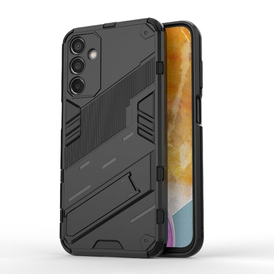 For Samsung Galaxy M15 5G Global Punk Armor 2 in 1 PC + TPU Shockproof Phone Case with Invisible Holder(Black) by buy2fix